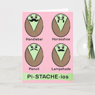Pistachio Mustache Birthday Helgkort