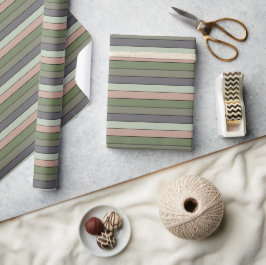 Pistachio Nöt Snäcka Grönt Peach Lila Rand Presentpapper