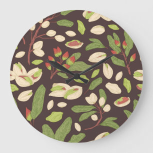 Pistachio Nöt: Svart, handdragen, sömlös. Stor Klocka