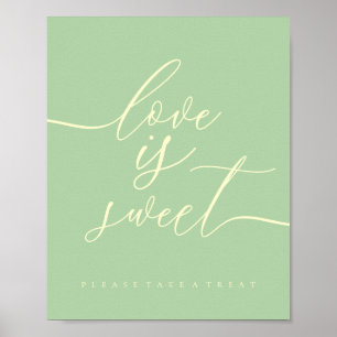 Pistage & Crème Kärlek är Söt Ta Treat Efterrätt Poster