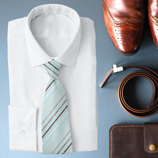 Pistagegrön Brunrandigt Mönster Modern Stilrenhet Slips (Skapare uppladdad)