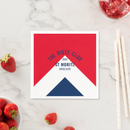 Piste Klubb Red Navy Anpassningsbar Winter Ski Pappersservett