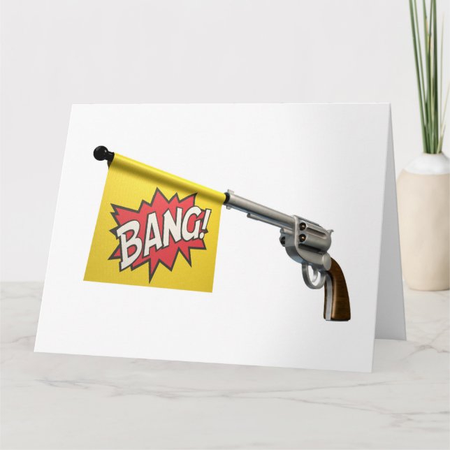 Pistol Bang Flagga Kort (Framsida)