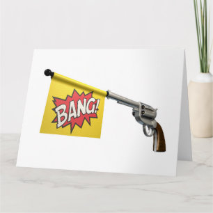 Pistol Bang Flagga Kort