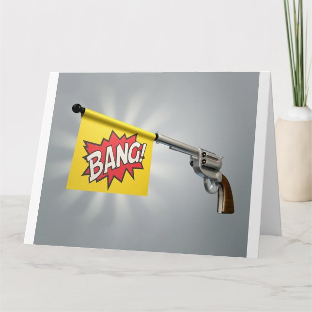 Pistol Bang Flagga Kort (Framsida)
