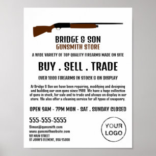 Pistol Design, Gunsmith, Gunstore Advertising Poster