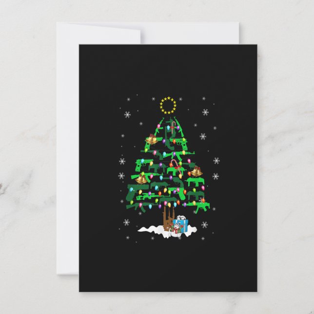 Pistol Julgransprydnad Xmas Ljusslinga Gåvor Vapen Inbjudningar (Framsida)