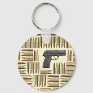 Pistol och kulor nyckelring