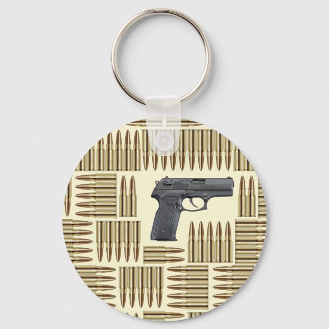 Pistol och kulor nyckelring (Framsida)