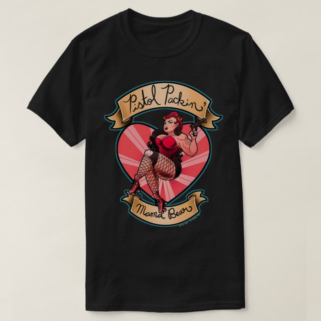 Pistol Packin Mamma Bear T Shirt (Design framsida)