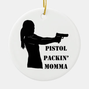 Pistol Packin'Momma Julgransprydnad Keramik