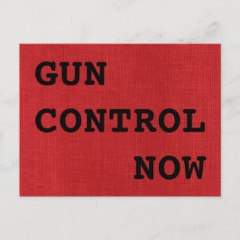 Pistolkontroll Nu på Röd Linneduk Textur Foto Vykort