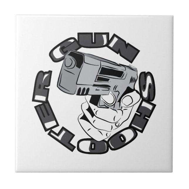 Pistolskytt illustration kakelplatta (Framsidan)