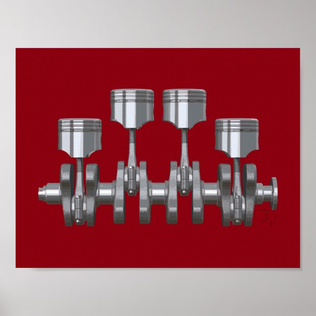 Piston Crankshaft Poster (Framsidan)