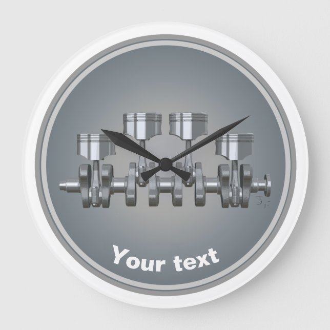 Piston Crankshaft Stor Klocka (Framsida)
