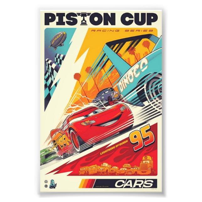 Piston Cup Racing Poster | Retro Cars Art (Framsidan)