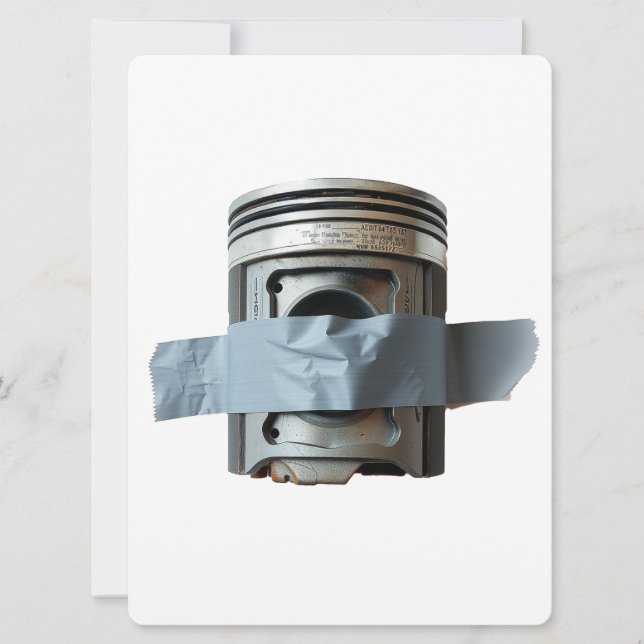 Piston med Anka-konvex Julkort (Framsida)