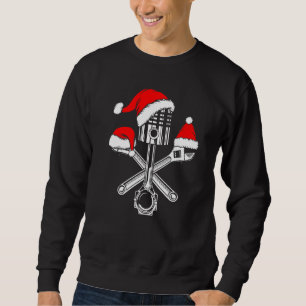 Piston Wrench Santa Hat Mechanic Julmatchen Lång Ärmad Tröja