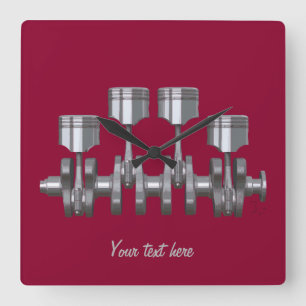 PistongCrankshaft Fyrkantig Klocka