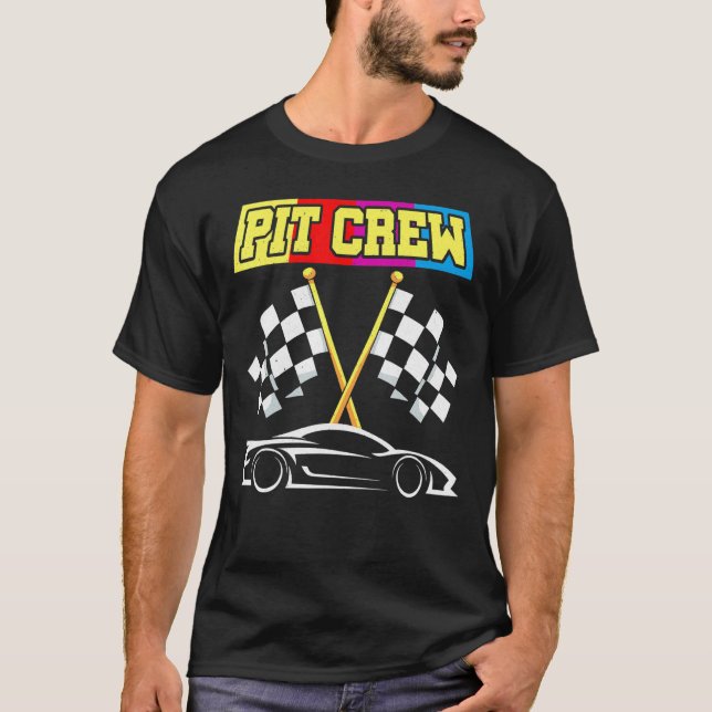 PIT-besättning för Tävling-Party med kontrollerad  T Shirt (Framsida)