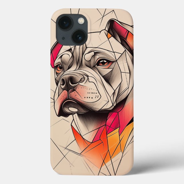 Pit Bull Abstrakt Porträtt (Baksida)