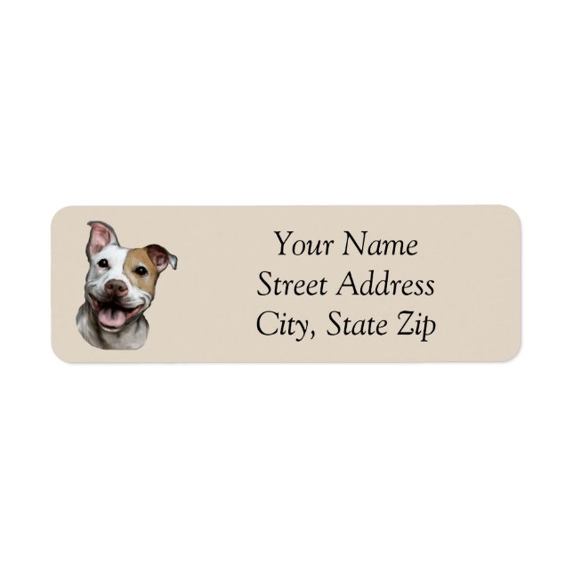 Pit Bull Address Label Returadress Etikett (Framsidan)