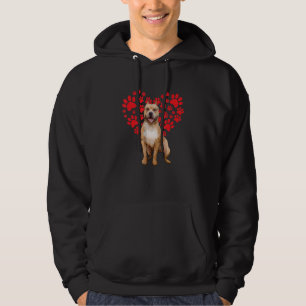 Pit Bull Alla Hjärtans Dag Hjärtformad Paw Alla Hj Hoodie
