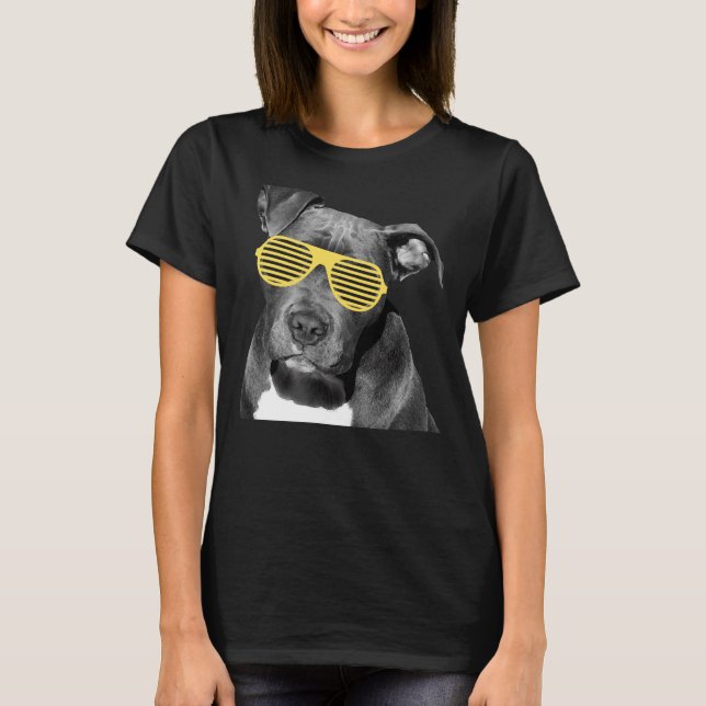 Pit Bull&amp Glass T Shirt (Framsida)