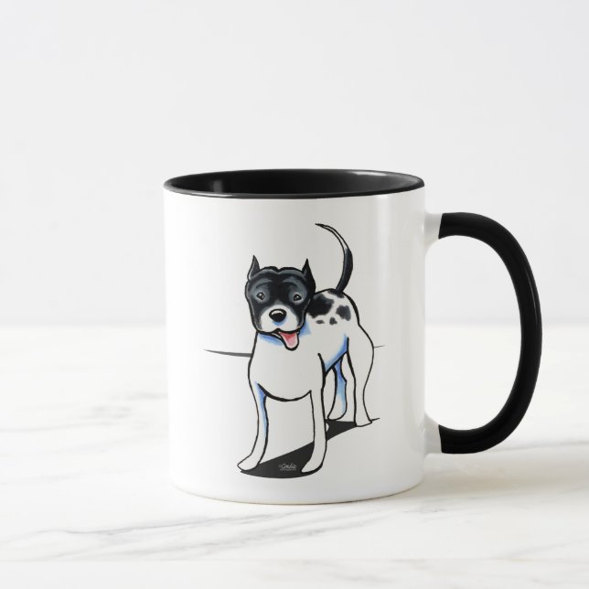 Pit Bull APBT Black White Mugg (Höger)