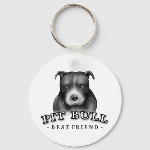 Pit Bull Art Anpassningsbar Nyckelring