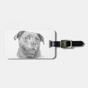 Pit Bull Art Teckning Bagagebricka