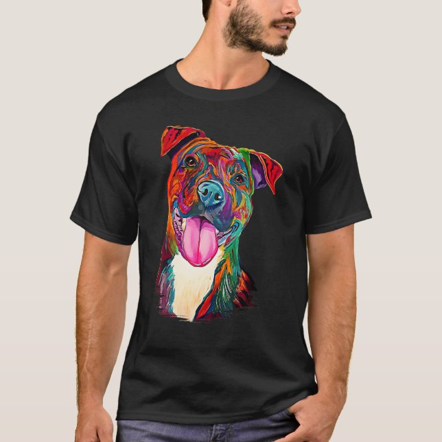 Pit Bull Artistic Funny Pibble Cute Sweet Bir T Shirt (Framsida)
