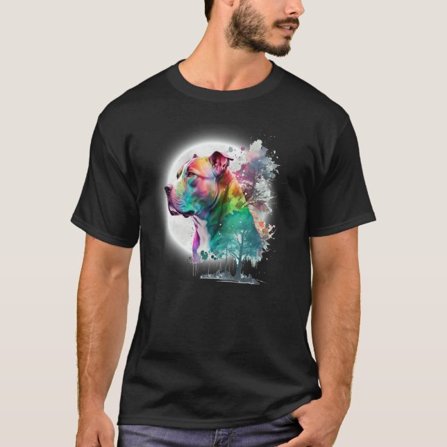 Pit Bull Artistic  Pibble T Shirt (Framsida)