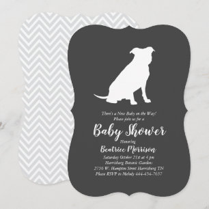 Pit Bull Baby Shower Gender Neutral Pitbull Inbjudningar