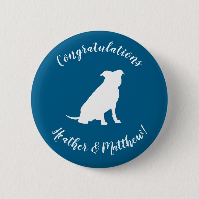 Pit Bull Baby Shower Hund Pitbull Blue Boy Knapp (Framsida)