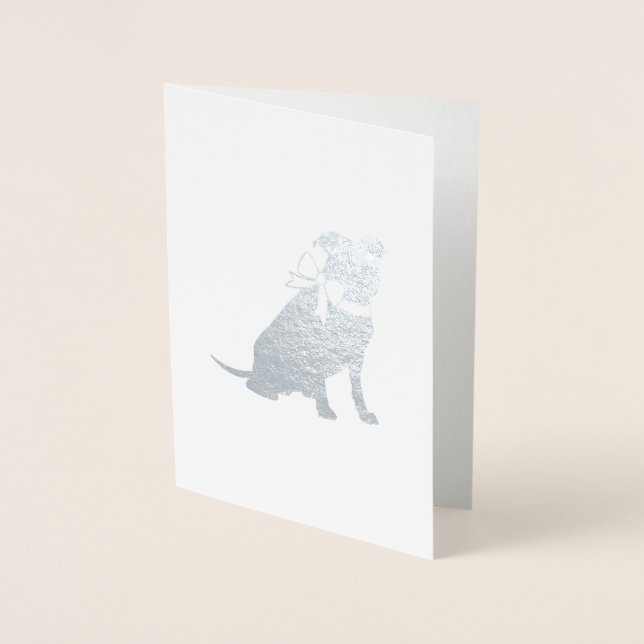Pit Bull Baby Shower Pitbull Hund Blue Boy Folierat Kort (Framsida)