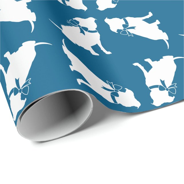 Pit Bull Baby Shower Pitbull Hund Blue Boy Presentpapper (Rullad Hörn)