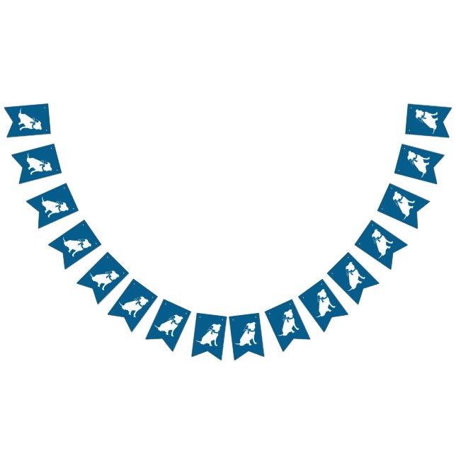 Pit Bull Baby Shower Pitbull Hund Blue Boy Vimplar (Alla)