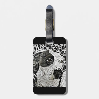 Pit Bull Black and White design  Bagagebricka