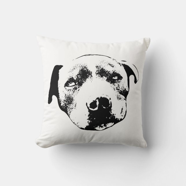 Pit Bull-bläcklinjekonst Kudde (Framsida)