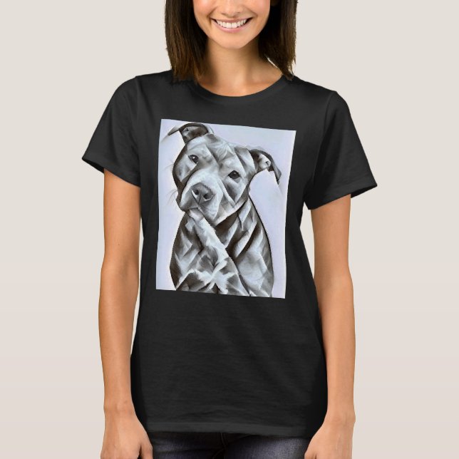 Pit Bull Dog Älskare en vacker, blå näsduk T Shirt (Framsida)