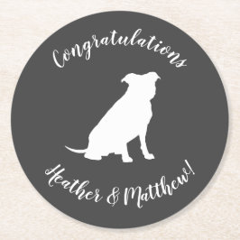 Pit Bull Dog Baby Pitbull Shower Gender Neutral Underlägg Papper Rund