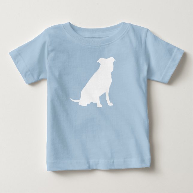 Pit Bull Dog Baby Shower Blue Boy Pitbull T Shirt (Framsida)
