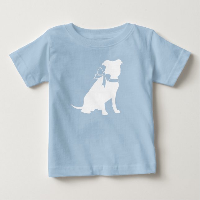 Pit Bull Dog Baby Shower Blue Boy Pitbull T Shirt (Framsida)