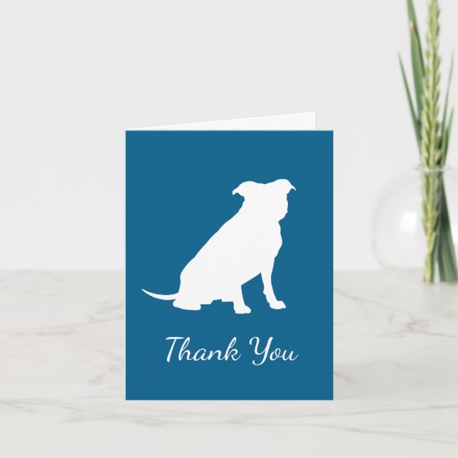 Pit Bull Dog Baby Shower Blue Boy Pitbull Tack Kort (Framsida)