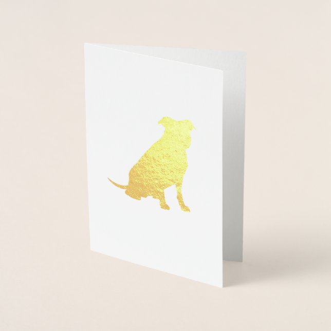 Pit Bull Dog Baby Shower Gender Neutral Folierat Kort (Framsida)