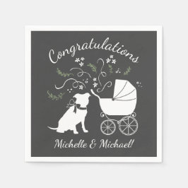 Pit Bull Dog Baby Shower Gender Neutral Pitbull Pappersservett
