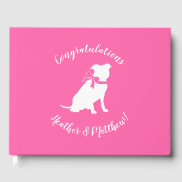 Pit Bull Dog Baby Shower Rosa Girl Girl Girl Pitbu Gästböcker