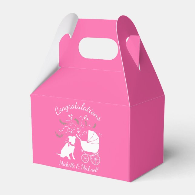 Pit Bull Dog Baby Shower Rosa Girl Girl Girl Pitbu Presentaskar (Framsidan Sidan)