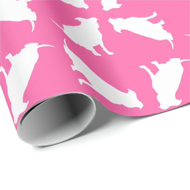 Pit Bull Dog Baby Shower Rosa Girl Girl Girl Pitbu Presentpapper (Rullad Hörn)